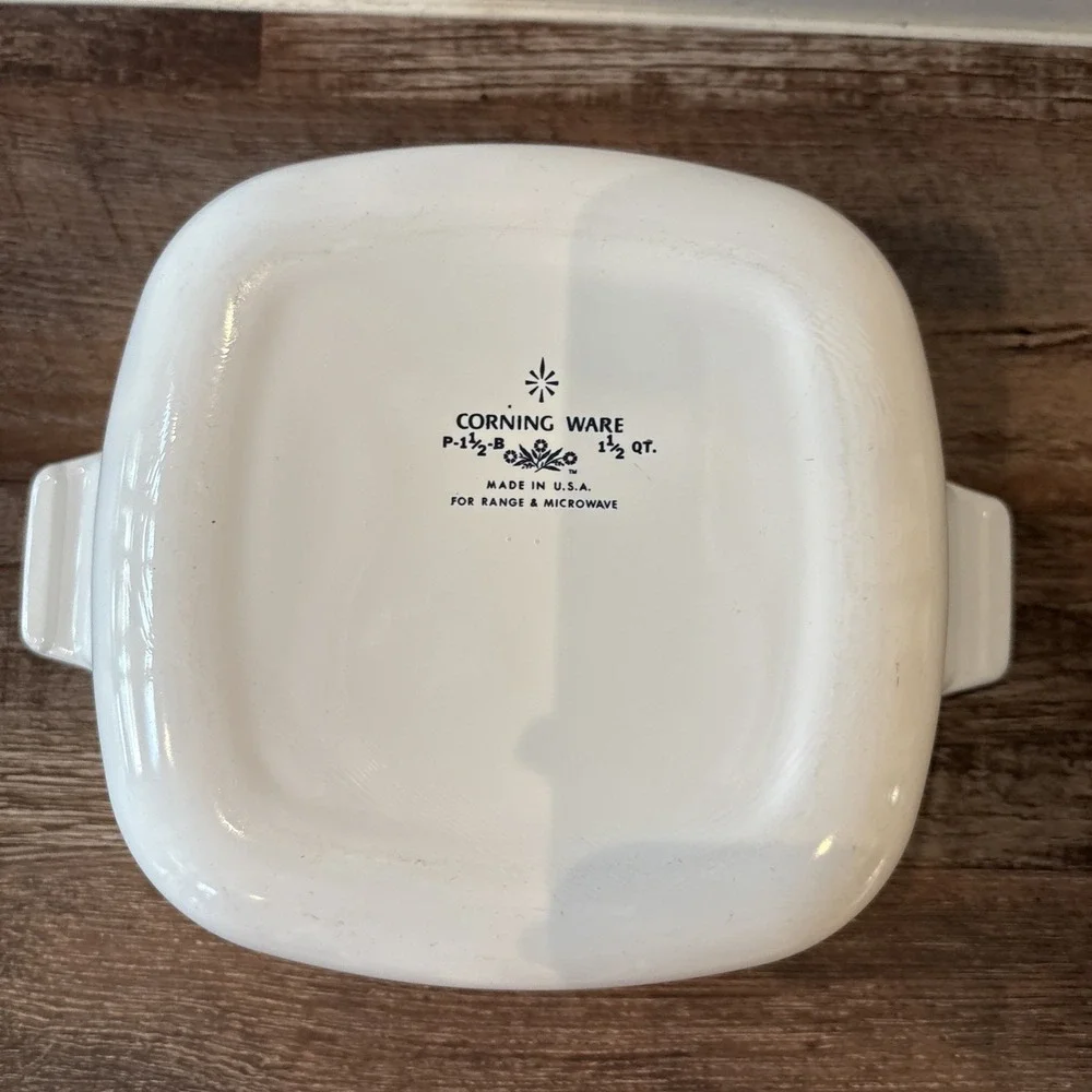 Vintage Blue Cornflower Corning Ware Casserole Dish P-1 1/2-B W/ Lid 1.5Qt READ!